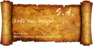 Iványi Adina névjegykártya